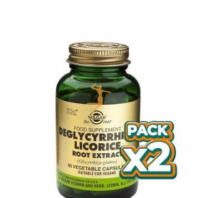 Pack 2x REGALIZ DESGLICIRRIZADO EXTRACTO DE RAIZ 60 CÁPSULAS VEGETALES SOLGAR