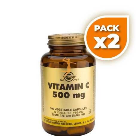 Pack 2x VITAMINA C 100 CÁPSULAS VEGETALES SOLGAR