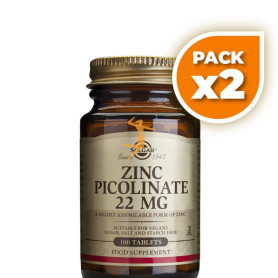 Pack 2x ZINC PICOLINATO 100 CÁPSULAS SOLGAR