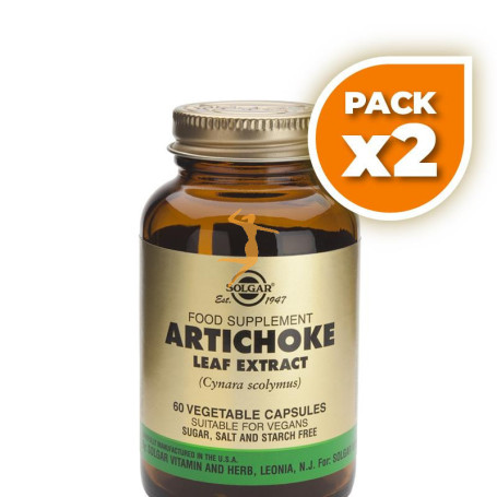 Pack 2x ALCACHOFA 60 CÁPSULAS VEGETALES SOLGAR