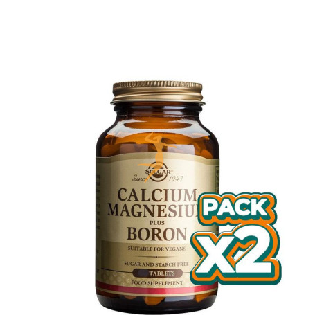 Pack 2x CALCIO MAGNESIO PLUS BORO 100 CÁPSULAS SOLGAR