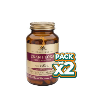 Pack 2x CRAN FLORA 60 CÁPSULAS VEGETALES SOLGAR