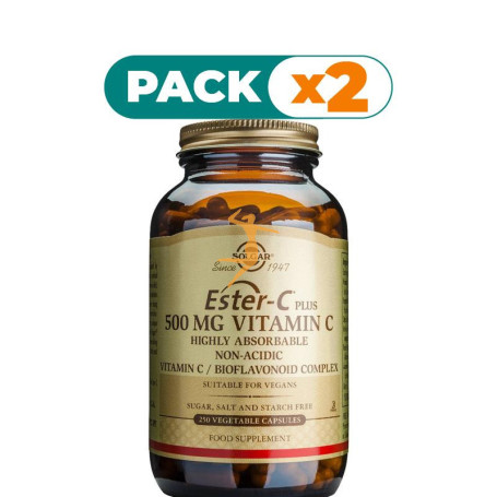 Pack 2x ESTER-C PLUS 500Mg. 250 CÁPSULAS SOLGAR