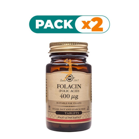 Pack 2x FOLACIN ÁCIDO FÓLICO 250 CÁPSULAS SOLGAR