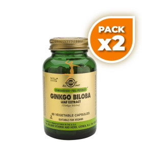 Pack 2x GINSENG COREANO RAÍZ 60 CÁPSULAS VEGETALES SOLGAR