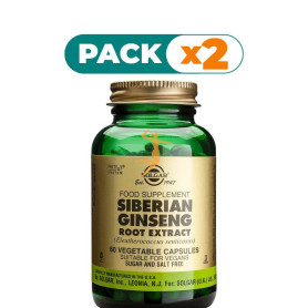 Pack 2x GINSENG SIBERIANO RAÍZ 60 CÁPSULAS SOLGAR