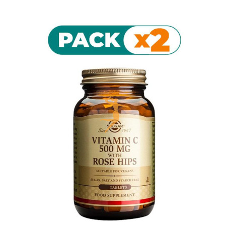 Pack 2x ROSE HIPS C 500Mg. 100 CÁPSULAS SOLGAR