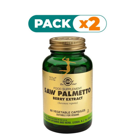 Pack 2x SABAL EXTRACTO DE BAYA 60 CÁPSULAS VEGETALES SOLGAR