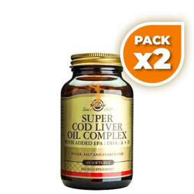 Pack 2x SUPER COD LIVER OIL COMPLEX 60 CÁPSULAS SOLGAR