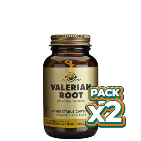 Pack 2x VALERIANA RAÍZ 100 CÁPSULAS VEGETALES SOLGAR