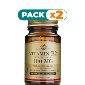 Pack 2x VITAMINA B2 100 CÁPSULAS VEGETALES SOLGAR