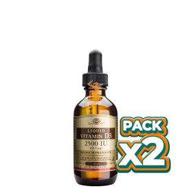 Pack 2x VITAMINA D3 LÍQUIDA 2500UI (62,5Mcg.) 59Ml. SOLGAR