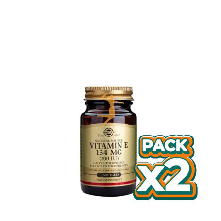 Pack 2x VITAMINA E 200UI 250 CÁPSULAS SOLGAR