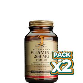 Pack 2x VITAMINA E 400UI 50 CÁPSULAS BLANDAS VEGETALES SOLGAR