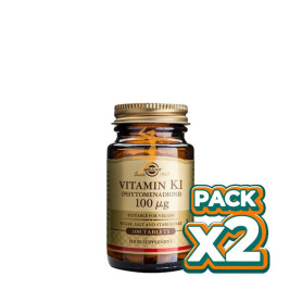 Pack 2x VITAMINA K1 (FITONADIONA) 100MCG. 100 CÁPSULAS SOLGAR