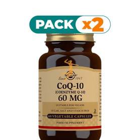 Pack 2x COENZIMA Q10 60MG 60 CÁPSULAS VEGETALES SOLGAR