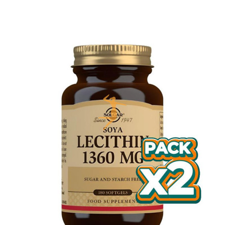 Pack 2x LECITINA DE SOJA 1360MG 180 CÁPSULAS SOLGAR