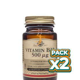 Pack 2x VITAMINA B12 500MCG 50 CÁPSULAS SOLGAR