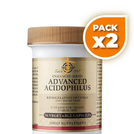 Pack 2x ADVANCED ACIDOPHILUS 50 CÁPSULAS SOLGAR