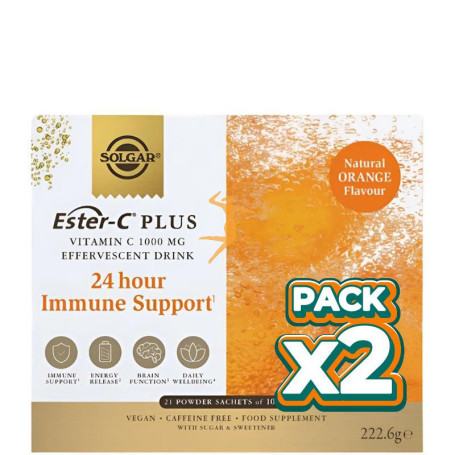Pack 2x ESTER-C PLUS 1000MG 21 SOBRES SOLGAR