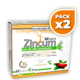 Pack 2x MINERALINE ZINCUM 60 CÁPSULAS PINISAN