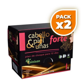 Pack 2x CABELLO, PIEL Y UÑAS FORTE 12 VIALES PINISAN