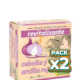 Pack 2x CHAMPU SOLIDO REVITALIZANTE CEBOLLA Y ARCILLA ROJA PINISAN