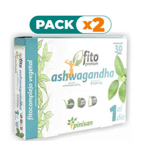 Pack 2x ASHWAGANDHA 30 CAPSULAS FITO PREMIUM, PINISAN