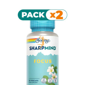 Pack 2x SHARP MIND FOCUS 60 CÁPSULAS VEGETALES SOLARAY