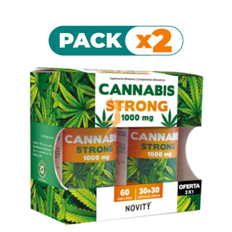 Pack 2x CANNABIS STRONG 1.000Mg. 30+30 PERLAS NOVITY