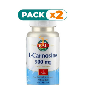 Pack 2x L-CARNOSINE 500Mg. 30 COMPRIMIDOS KAL
