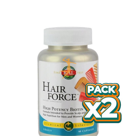 Pack 2x HAIR FORCE 60 COMPRIMIDOS KAL