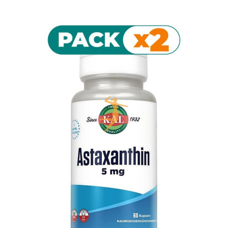 Pack 2x ASTAXANTHIN 5Mg 60 CAPSULAS KAL
