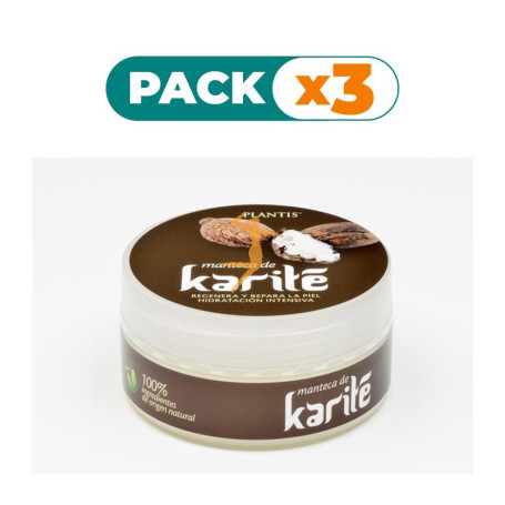 Pack 3x MANTECA DE KARITÉ 100% 50Gr. PLANTIS