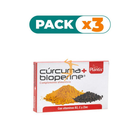 Pack 3x CURCUMA CON BIOPERINE 60 CAPSULAS PLANTIS