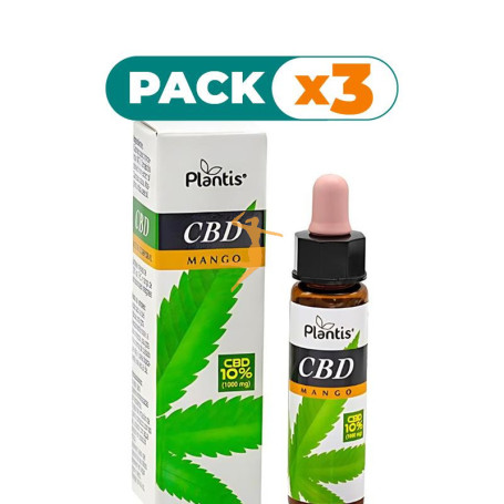 Pack 3x CBD 10% GOTAS MANGO 1000MG 10 ML PLANTIS
