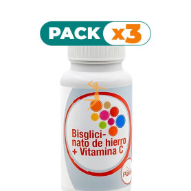 Pack 3x BISGLICINATO DE HIERRO + VITAMINA C 60 CÁPSULAS PLANTIS