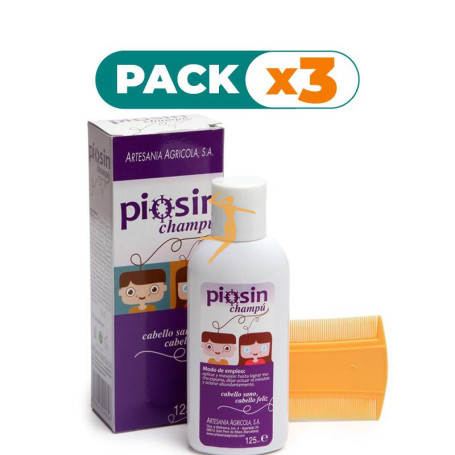 Pack 3x PIOSIN CHAMPÚ 125Ml. ARTESANIA AGRICOLA