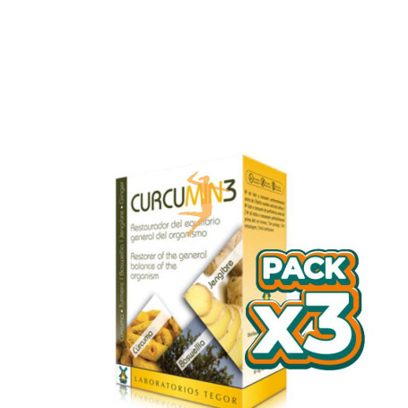 Pack 3x CURCUMIN3 30 COMPRIMIDOS 700Mg. TEGOR