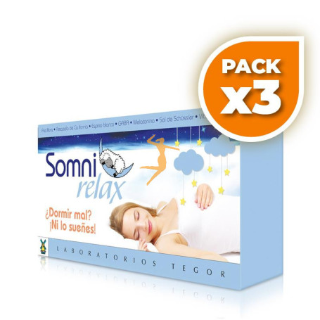 Pack 3x SOMNIRELAX 40 CÁPSULAS TEGOR