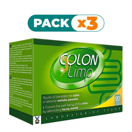 Pack 3x COLON LIMP 20 SOBRES TEGOR