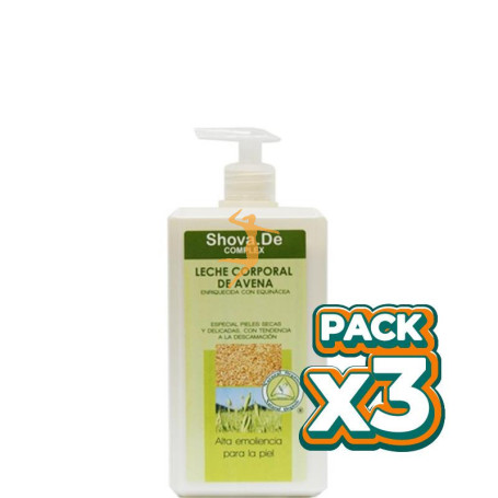 Pack 3x LECHE CORPORAL DE AVENA 1000 ML SHOVA.DE