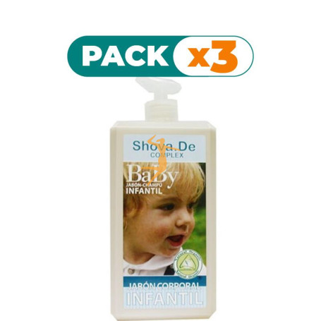 Pack 3x BABY JABÓN Y CHAMPÚ INFANTIL 1000 ML SHOVA.DE