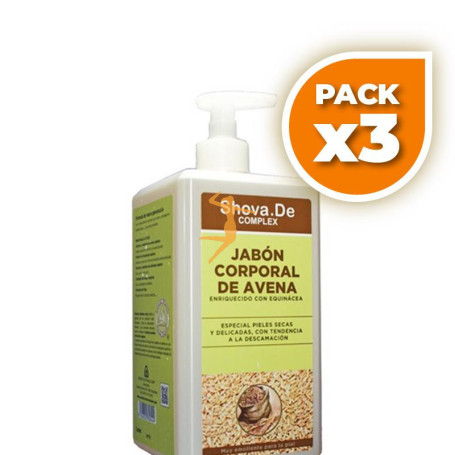 Pack 3x JABÓN AVENA 1000 ML DE SHOVA.DE
