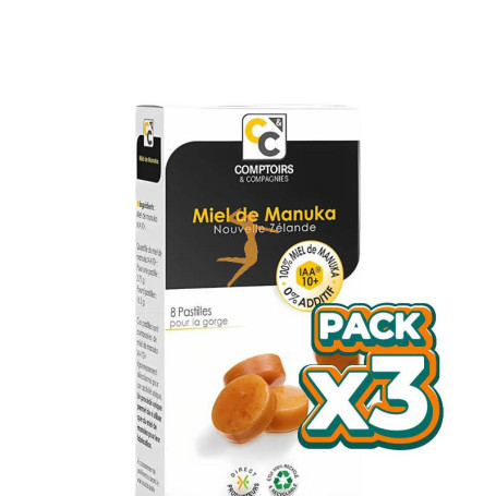Pack 3x PASTILLAS 100% MIEL DE MANUKA IAA10+ COMPTOIRS & COMPAGNIES