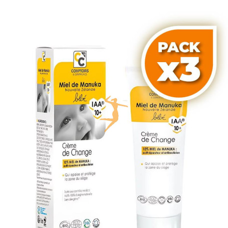 Pack 3x CREMA CAMBIO DE PAÑAL CON MIEL DE MANUKA COMPTOIRS & COMPAGNIES