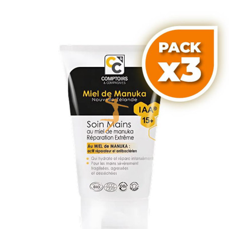 Pack 3x CREMA MANOS REPARACIÓN CON MIEL DE MANUKA COMPTOIRS & COMPAGNIES