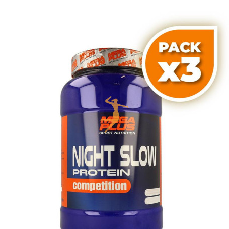 Pack 3x NIGHT SLOW PROTEIN COMPETITION CHOCOLATE-LECHE 1Kg. MEGAPLUS