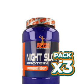 Pack 3x NIGHT SLOW PROTEIN COMPETITION CHOCOLATE-LECHE 2Kg. MEGAPLUS