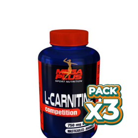 Pack 3x L-CARNITINA MASTICABLE NARANJA 50 COMPRIMIDOS MEGAPLUS